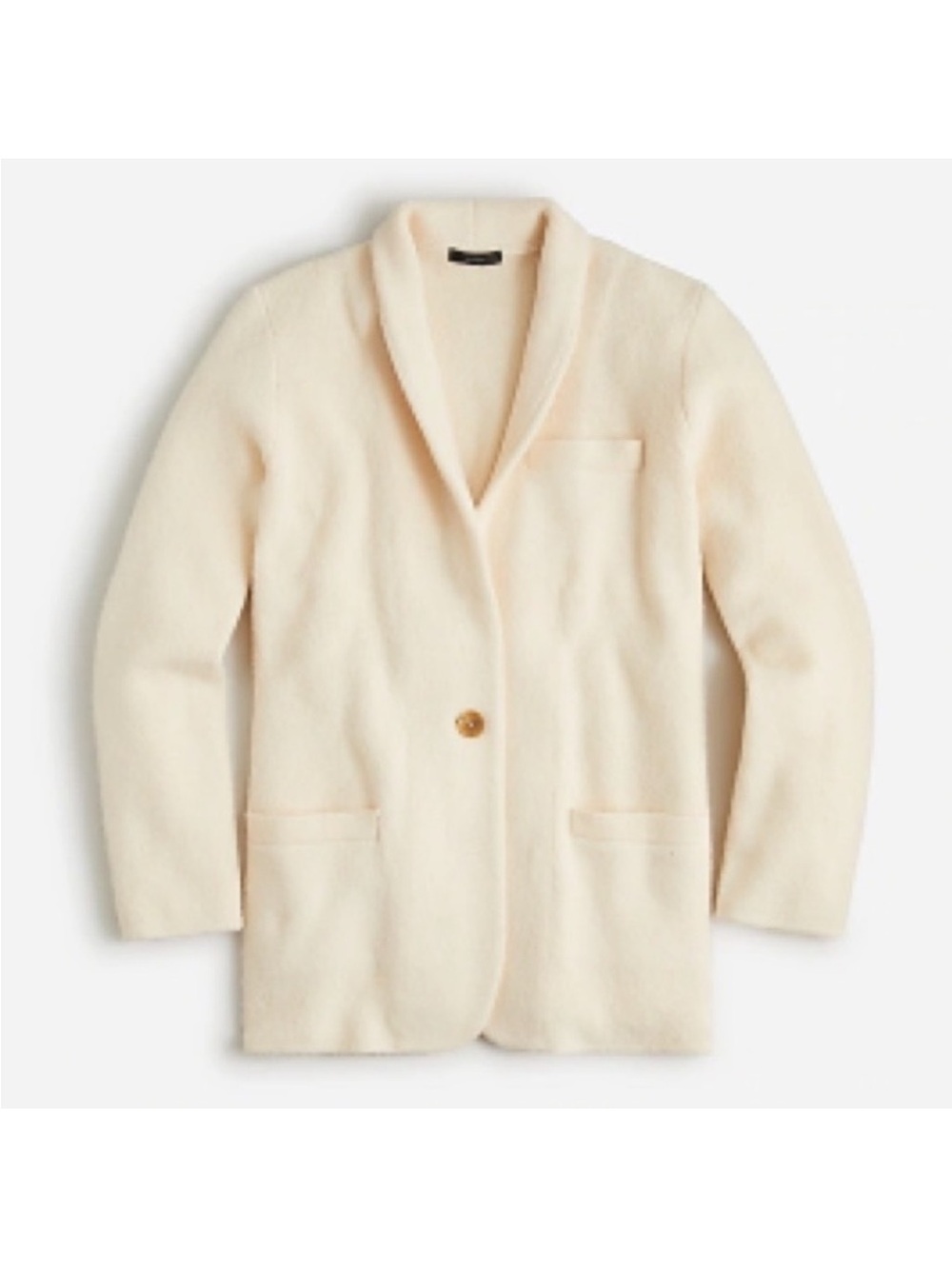 J. Crew Cream Open-Front Knit Blazer